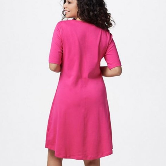 Isaac Mizrahi Pima Cotton Elbow- Sleeve Dress 2853 - Picture 2 of 2